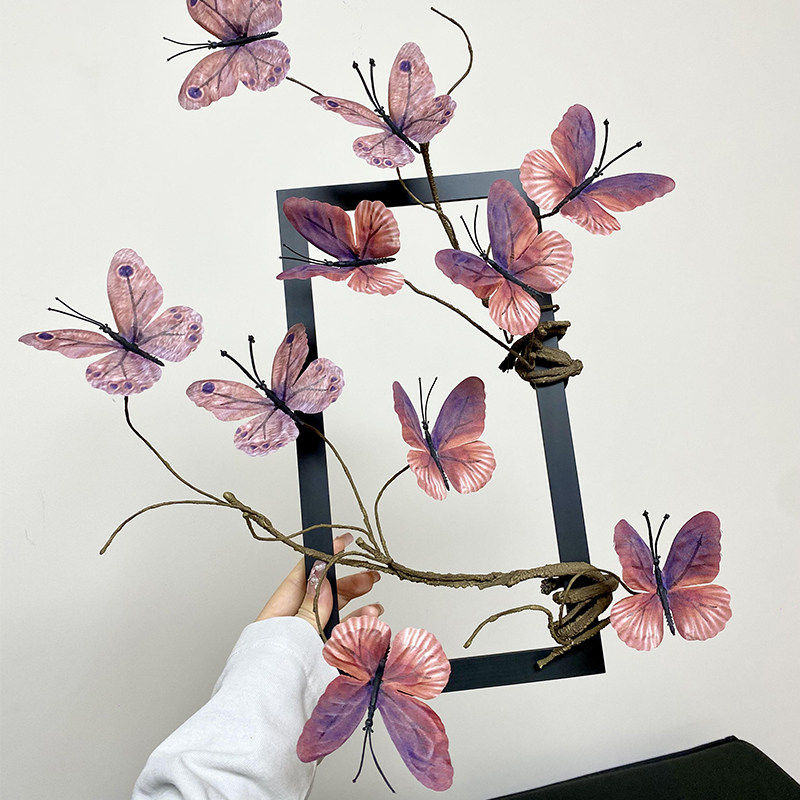 新中式蝴蝶仿真花假花摆件客厅桌面装饰品插花民宿咖啡馆软装道具