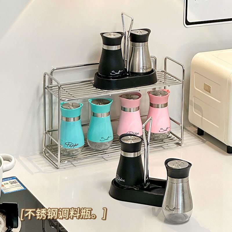 家用不锈钢调味料瓶罐套装厨房台面盐味精胡椒粉分装密封瓶调味瓶