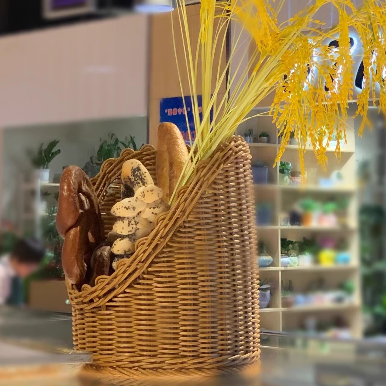 藤篮斜口面包篮法式法棍面包篮