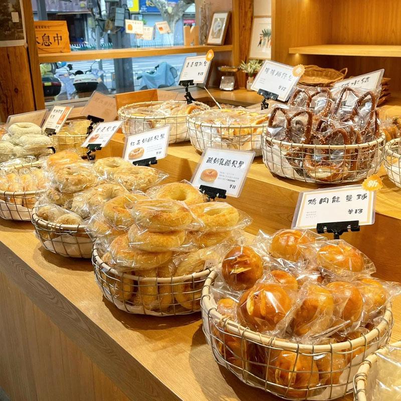法棍面包展示篮复古藤编甜甜圈筐