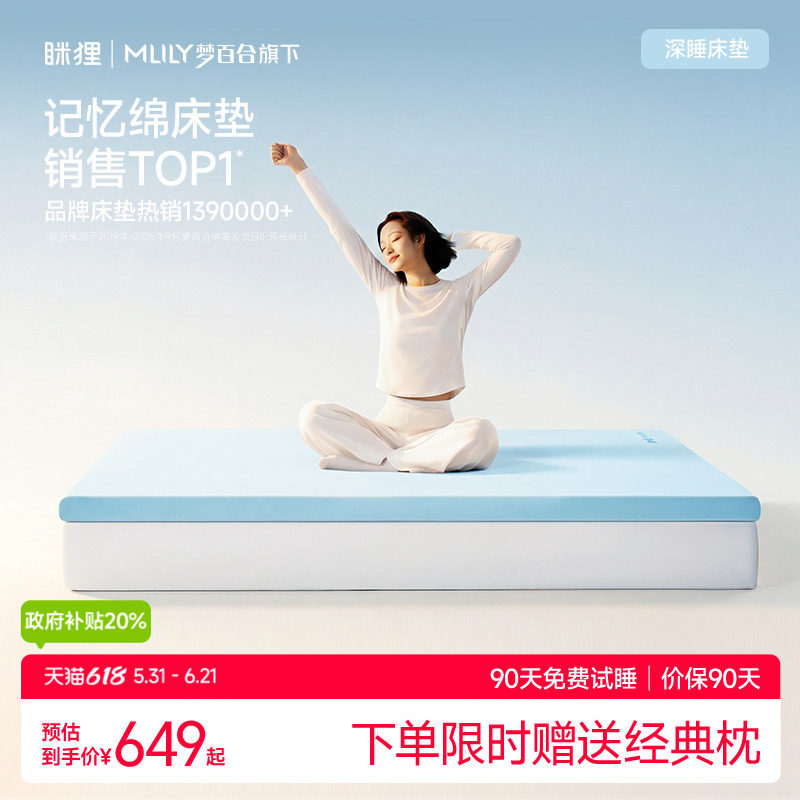 眯狸小蓝垫记忆棉床垫薄款垫子床褥垫卧室租房专用软垫单人榻榻米