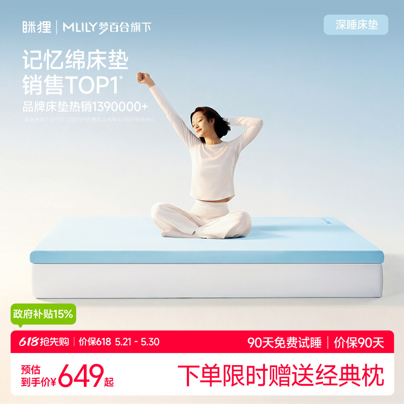 眯狸小蓝垫记忆棉床垫薄款垫子床褥垫卧室租房专用软垫单人榻榻米