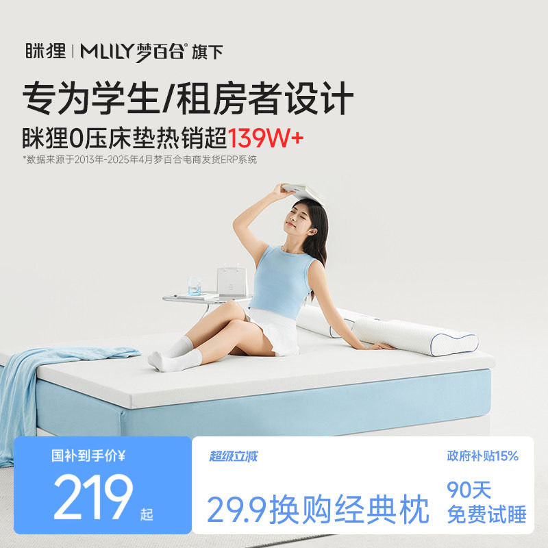 眯狸学生床垫宿舍单人记忆棉海绵地铺褥子榻榻米租房专用垫子软垫