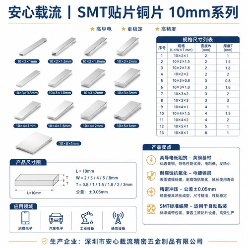 SMT贴片黄铜镀镍高导电散热铜片