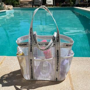 游泳包干湿分离大容量防水洗澡泳衣洗漱收纳手提袋网眼旅行沙滩包