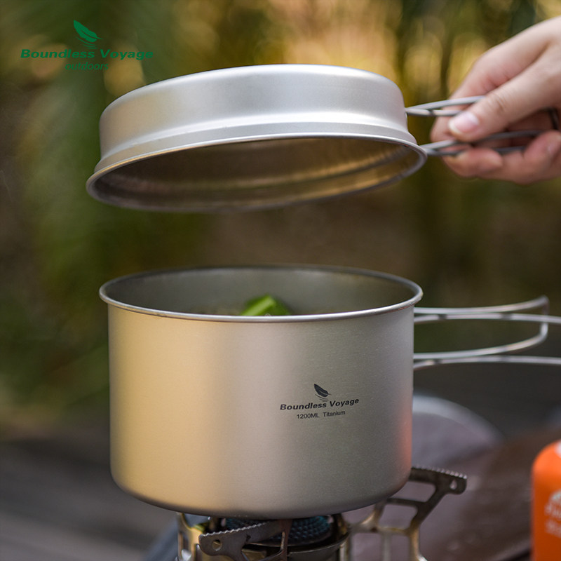 必唯纯钛套锅户外锅具便携露营汤锅泡面锅野营炒锅炊具火锅1200ml,户外/登山/野营/旅行用品,套锅/户外炊具,淘宝优惠券,粉丝福利购,淘宝优惠卷