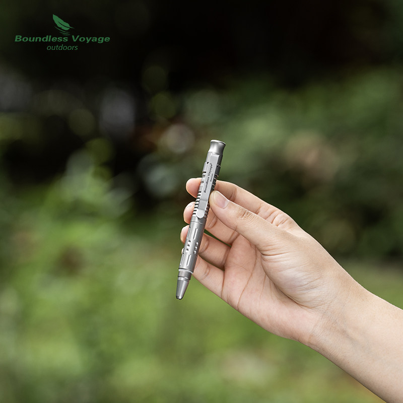 必唯纯钛户外求生口哨战术笔便携式随身防身工具多功能破窗超大声