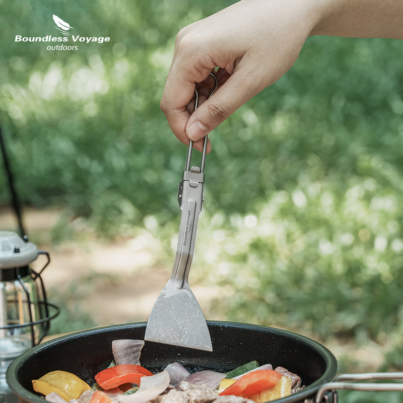 必唯纯钛户外折叠迷你锅铲