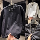 卫衣圆领小字母印花破洞长袖 新款 T恤痞帅高级风上衣 2025秋季 男款