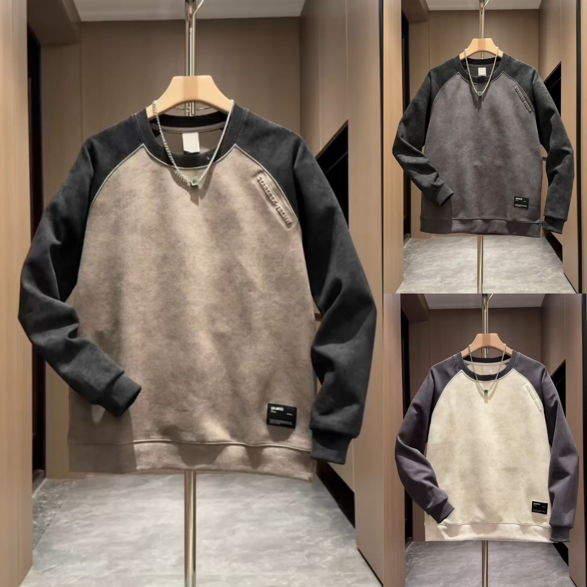 撞色卫衣男2025秋季新款套头长袖