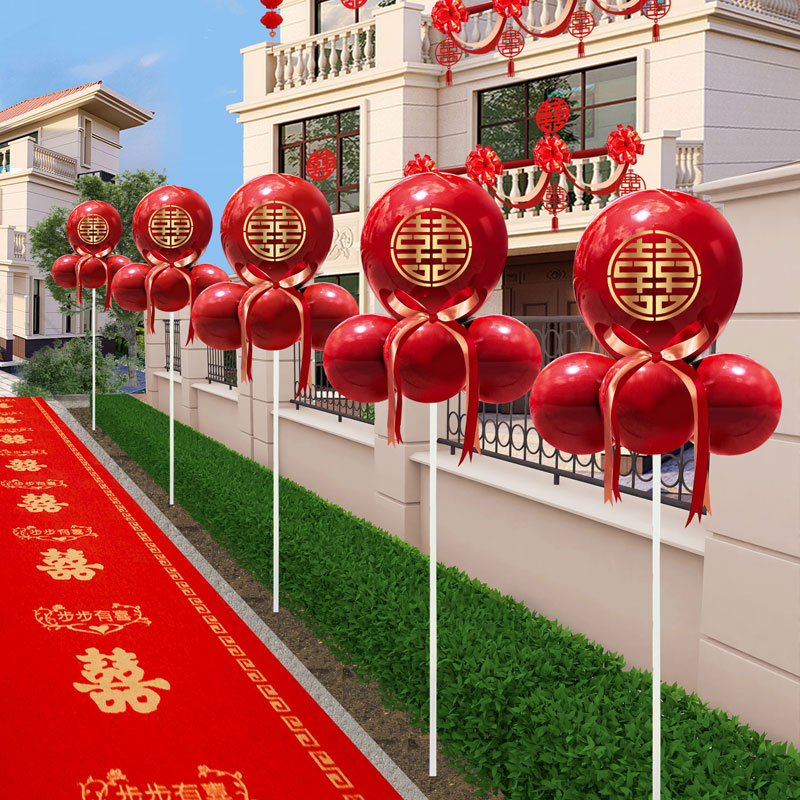 结婚路引气球场景布置装饰婚礼