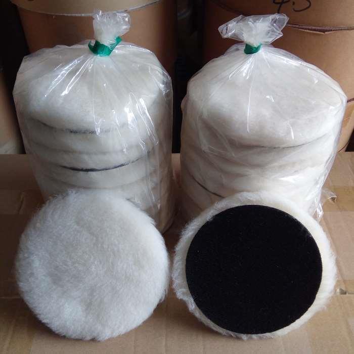 国产羊毛球家具汽车打蜡抛光盘2寸3寸4寸5寸6单面自粘漆面羊毛轮