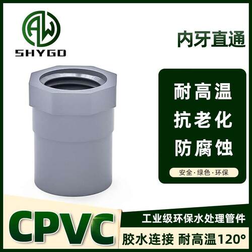 PVC内丝直接灰色内螺直通螺纹内牙接头4分20 25 32 40 50 63 75mm