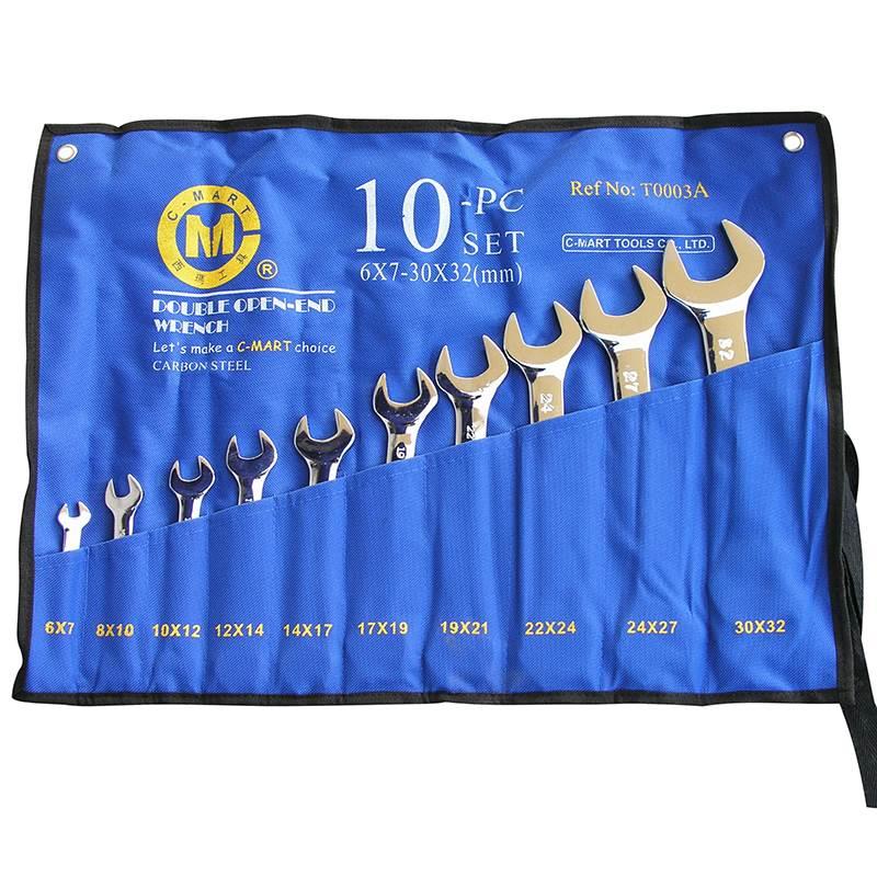 十件双头呆扳手开口扳手T0003A B西玛工具CMART套装6-32mm呆头