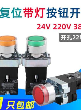 带灯按钮开关 XB2-BW31M1C AC220V ZB2-BE101C102C 一常开 一常闭