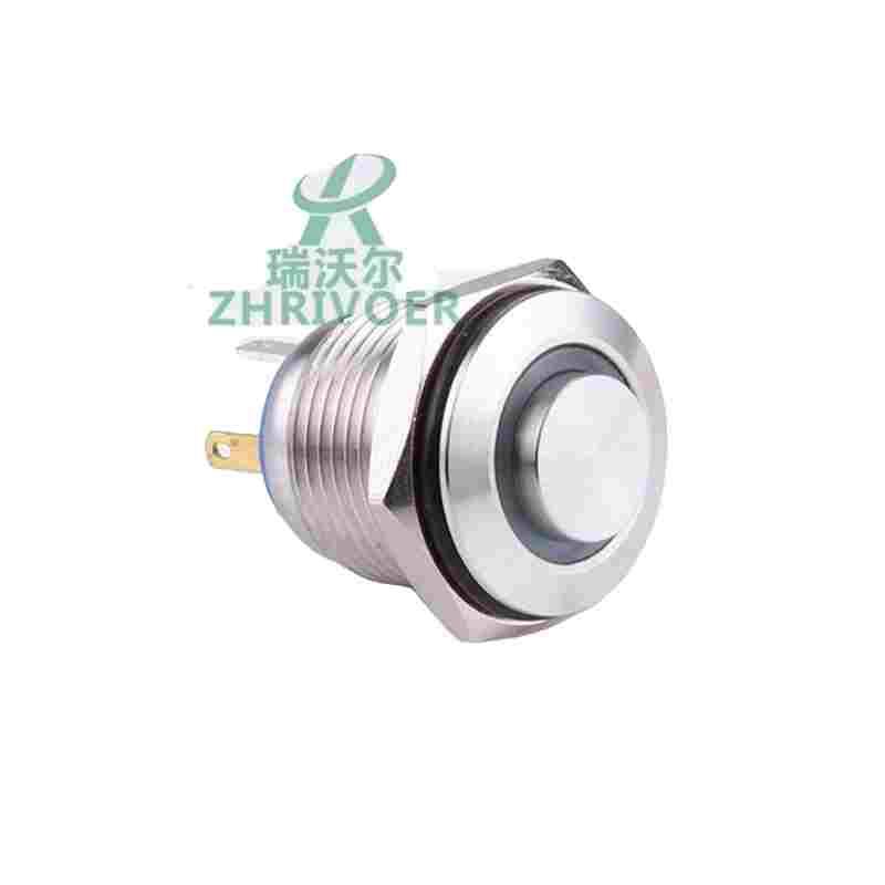 自动复位 短款 高头16mm金属按钮开关 防溅环形带LED灯 总长22mm