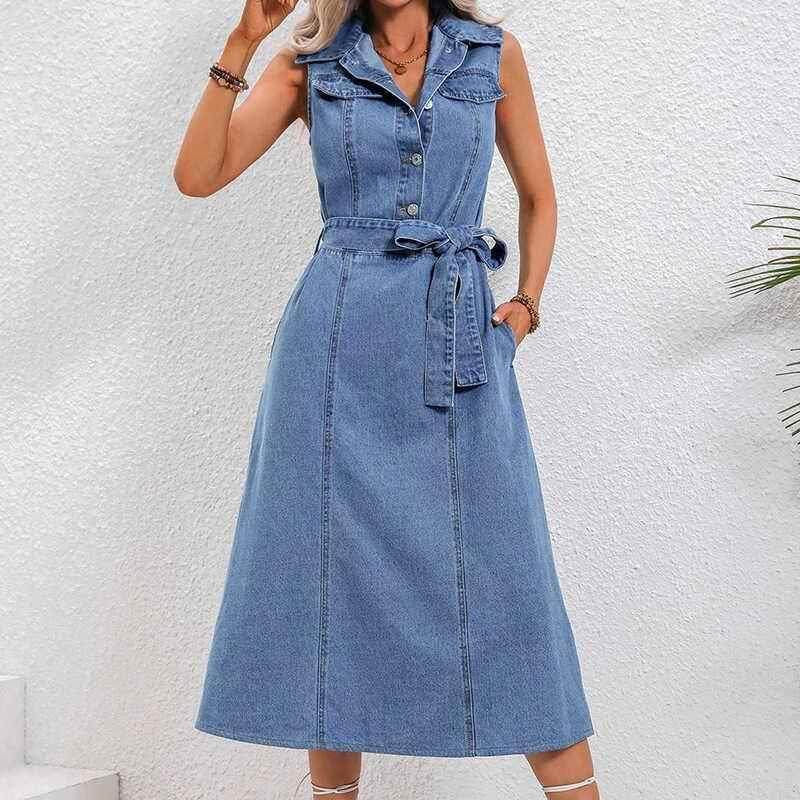 dresses women clothes summer casual ladies jeans dress 女裙图片