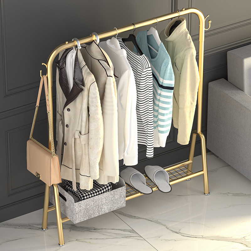 衣架落地卧室晾衣架杆挂衣架落地杆式室内多功能晒衣架晾衣服架子