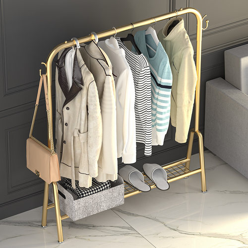 衣架落地卧室晾衣架杆挂衣架落地杆式室内多功能晒衣架晾衣服架子