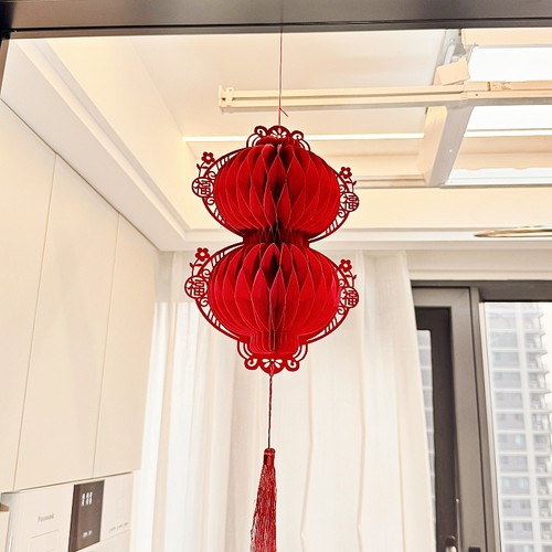 福禄双全~2026灯笼立体蜂窝挂饰摆件过新年喜庆春节装饰布置挂件