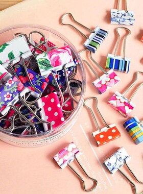 24Pcs/set Cute Colorful Flower Metal Binder Clips File Paper