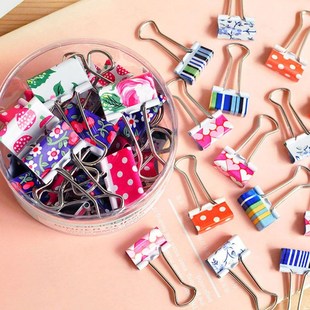 24Pcs/set Cute Colorful Flower Metal Binder Clips File Paper