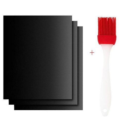 3pcs Reusable Non-Stick BBQ Grill Mat Pad Baking Sheet Porta