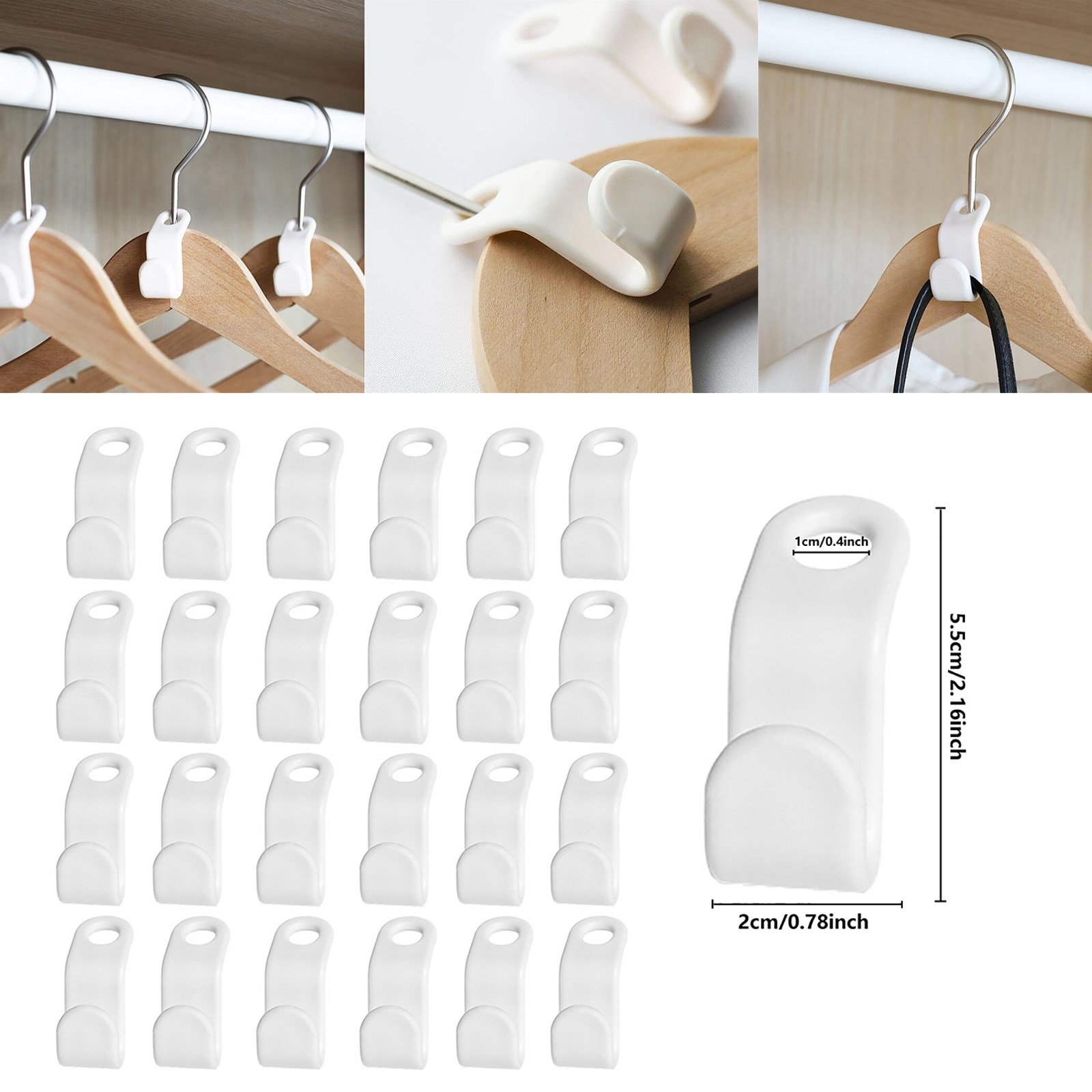 12/24 PCS Mini Clothes Hanger Connector Hooks Cascading Plas