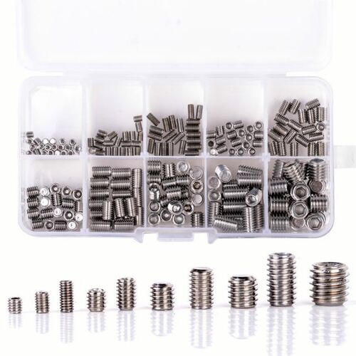 200pcs 304 Stainless Steel Grub Screws Hex Socket Screw Asso