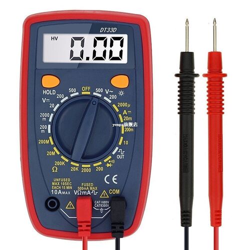DT33D Multimeter AC DC Voltage LCD Digital Multimeter Resist