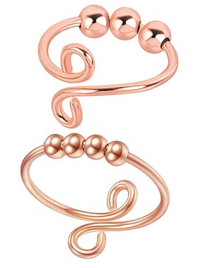 Fidget Beads Anxiety Ring Spinner Girl Single Coil Beads Rin