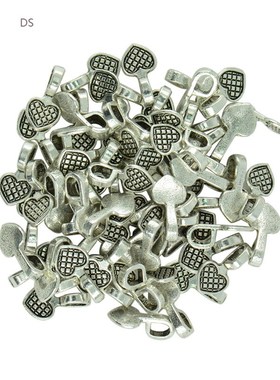 100pcs Heart Glue on Bail Earring Bails  Glass Tile DIY Char