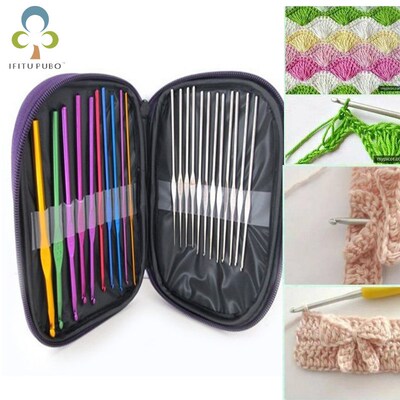 22pcs/set Hand Sewing Needles Knitting Needles Metal Crochet
