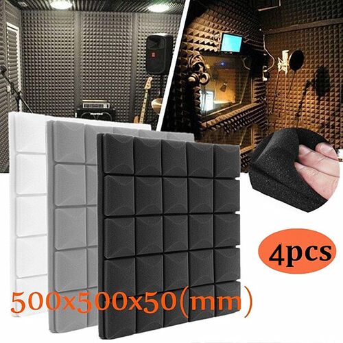 4x-500x500x50mm Soundproof Foam Panels Acoustic Sound Stop A