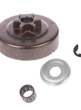 1 Set Chainsaw Clutch Drum Sprocket 3/8 6T Washer E-Clip Kit