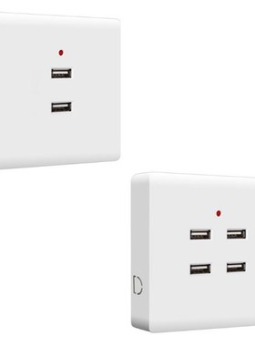 2/4 Ports USB Electrical Socket Wall Mounting Charger Statio