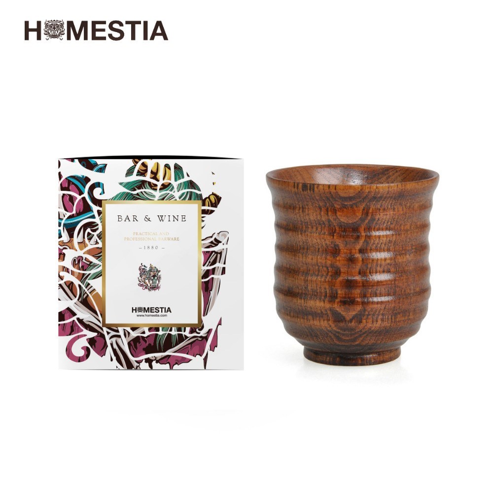 Homestia Brand Beer Tumbler Milk Juice Wooden Mug Japan Thre