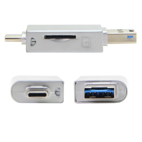 USB-C Type C to NM Nano Memory Card & TF Micro SD Card Reade