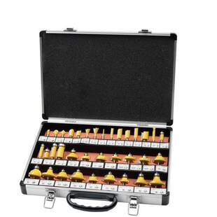 35-Pieces 1/4 1/2 Shank 8MM Shank Milling Cutter Set Trimmin