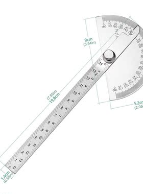 145mm Stainless Steel 180 Protractor Angle Meter Measuring R