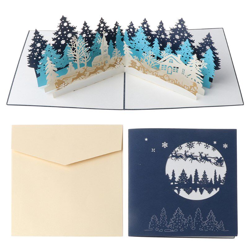merry christmas cards christmas tree winter gift pop-up card