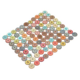 Sewing Button  Wooden Buttons 20mm/0.8in Flower Button Vinta