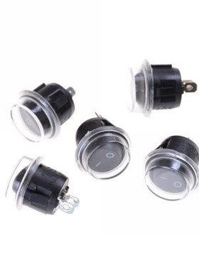 Boat Rocker Switch Round Black KCD2 2Pin 2File Seesaw Switch