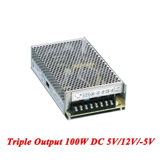 T-100A Triple Output Switching Power Supply 100W 5V/12V/-5V,