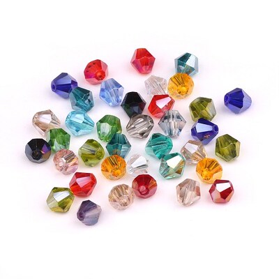 ZHBI 2/3/4/6mm AAA Shining Loose Bicone Glass Bead AB Charms