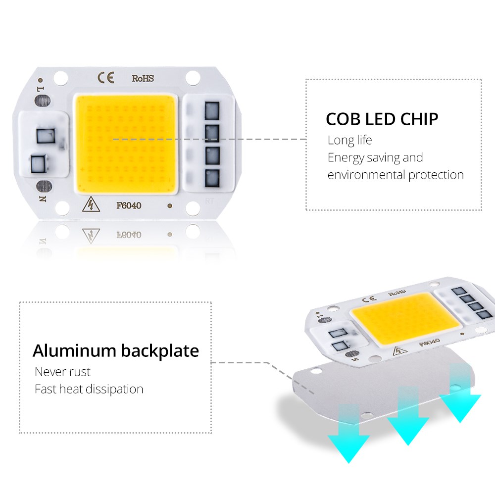 COB LED Chip Lamp 220V 10W 20W 30W 50W LED Light Beads Bulb