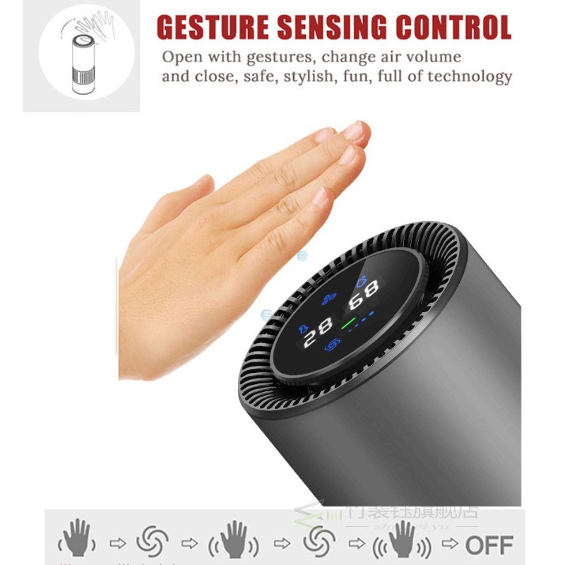 GIAHOL Air Purifier HEPA Filter Fresh Air Anion Car Air Puri