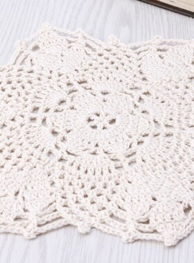 Cotton Mat Hand Crocheted Lace Doilies Flower Shape Coasters