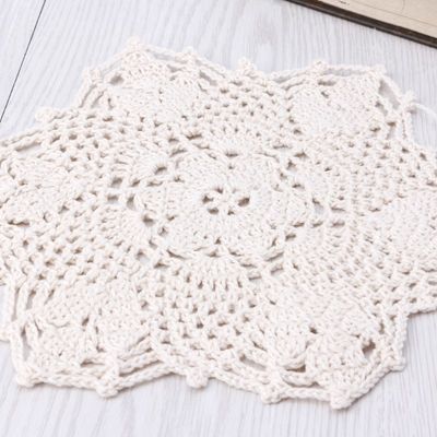 Cotton Mat Hand Crocheted Lace Doilies Flower Shape Coasters