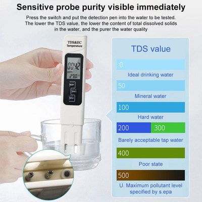 Digital LCD PH Meter Water Quality Tester 0-9990ppm Measurin